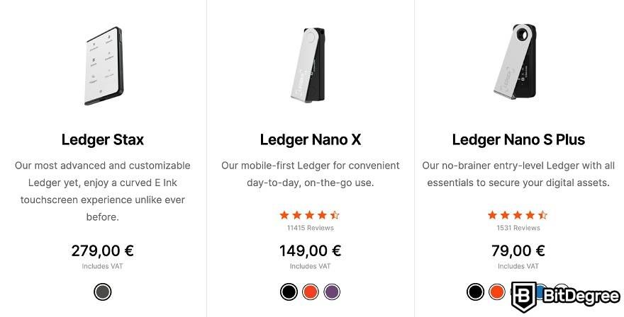 Đánh giá Ledger Stax: so sánh cả ba ví Ledger.