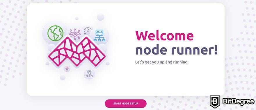 Mysterium VPN: Node runner welcome page.