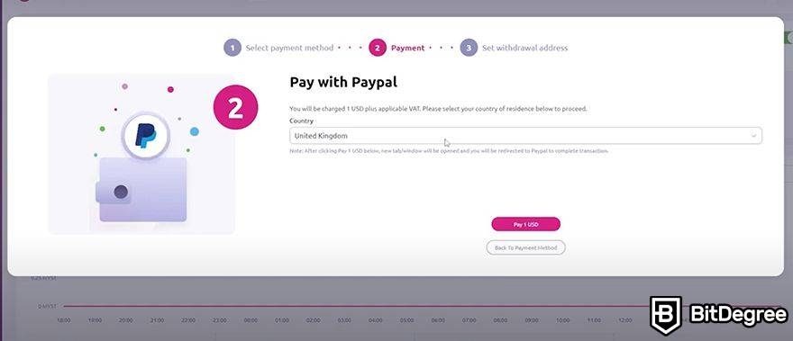 Mysterium VPN: thanh toán bằng PayPal.