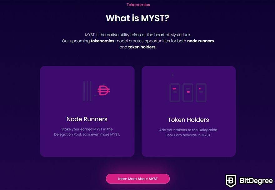 Mysterium VPN: token holders and node runners.