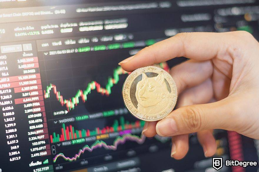 Miền đa giác: Dogecoin bên cạnh biểu đồ.