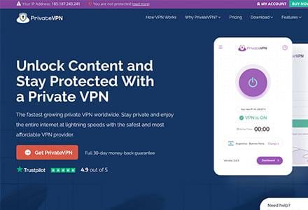 PrivateVPN - Lên đến 10 kết nối đồng thời