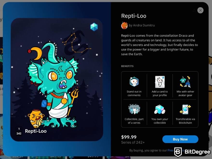 Reddit Collectible Avatars: Repti-Loo collectible.