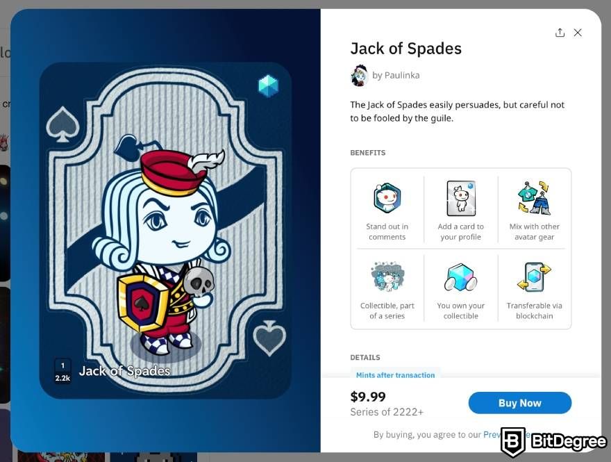 Reddit Collectible Avatars: Jack of Spades avatar.