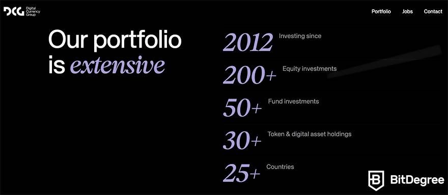Top crypto venture capital firms: Digital Currency Group portfolio.