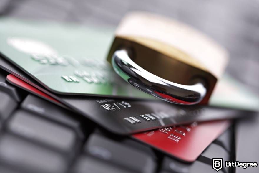 Top privacy coins: a lock on a pile of credit cards.