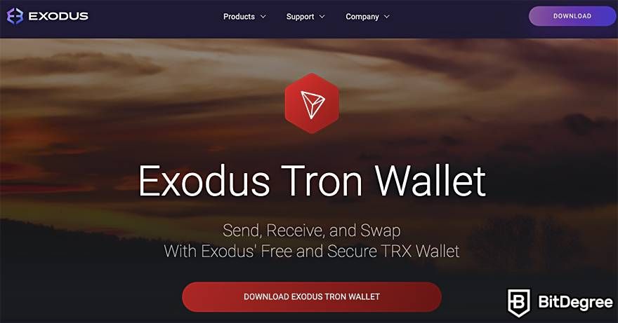 Tron wallet: Exodus.