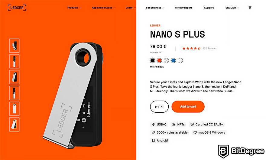 Tron wallet: Ledger Nano S Plus.