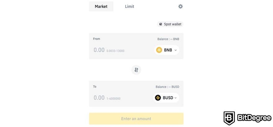 Tiền pháp định trong tiền điện tử là gì: Binance Convert.