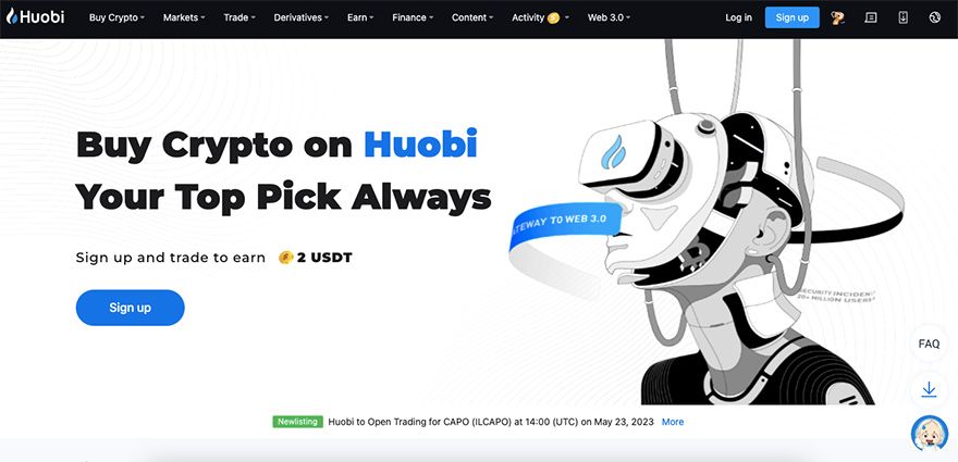 Best automated crypto trading platform: Huobi.
