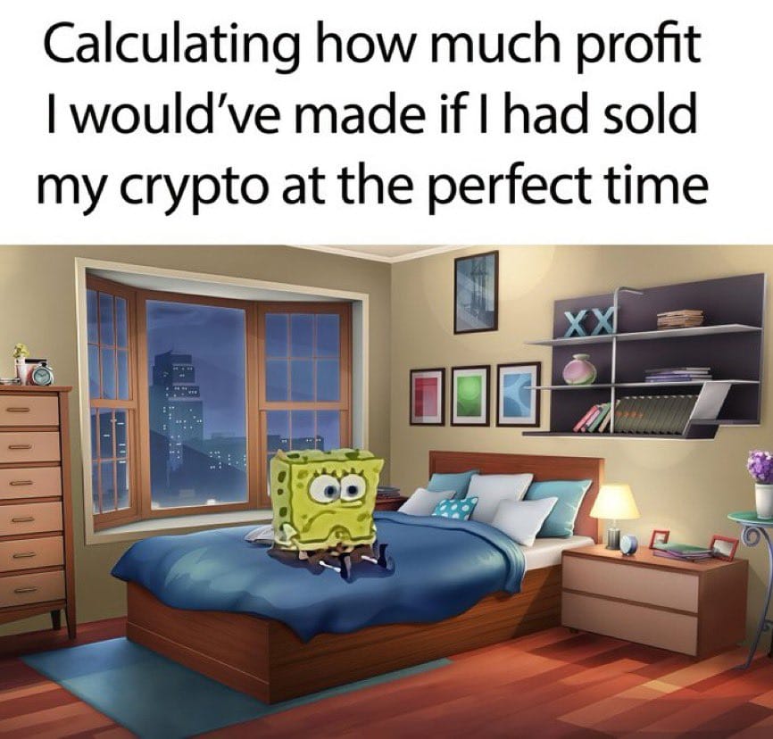 Meme about regret over missed cryptocurrency investment opportunities.