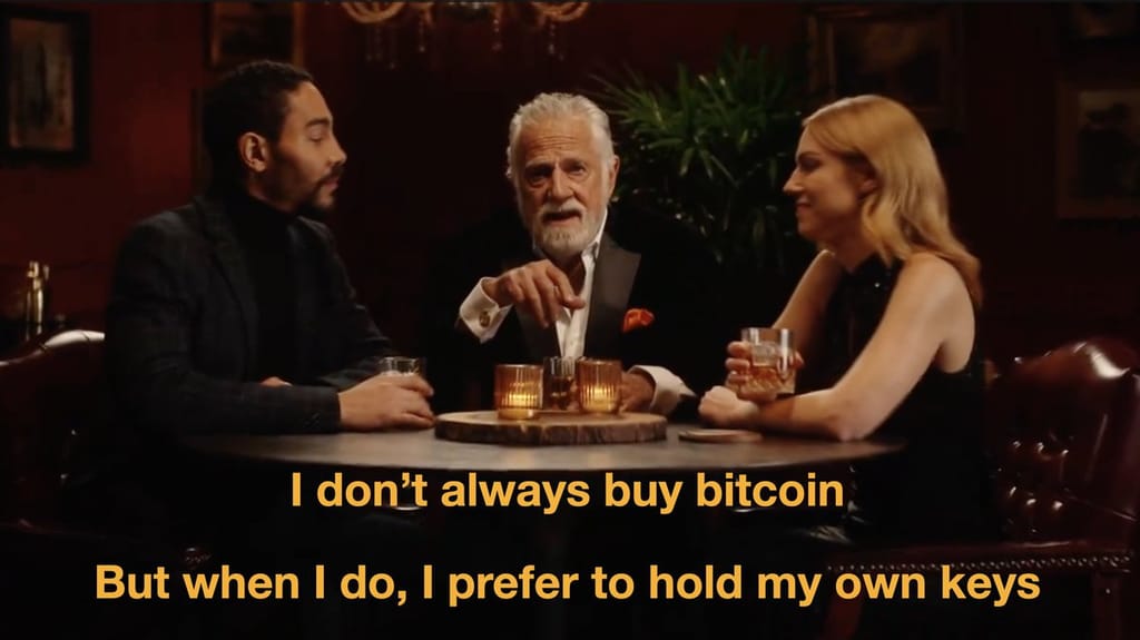 Meme about the importance of personal security in cryptocurrency ownership.