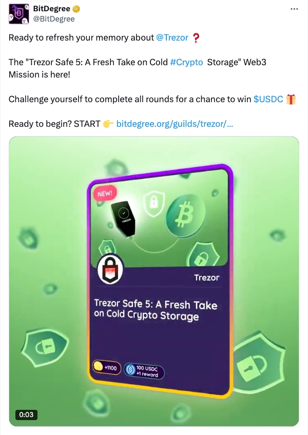 BitDegree Mission: Trezor Safe 5