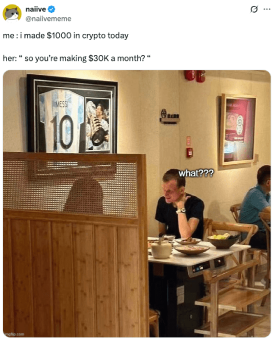 1K a day is not 30K a month in crypto