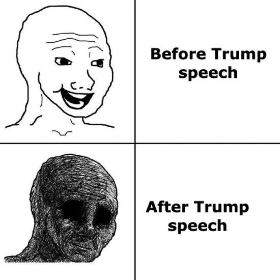 Before vs after Trump speech