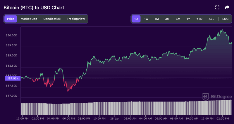 Bitcoin price chart from BitDegree, 01-28