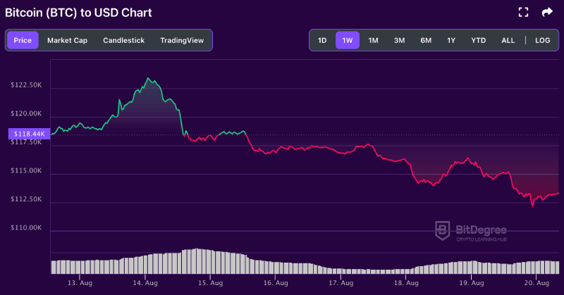 Bitcoin price chart from BitDegree, 08-20