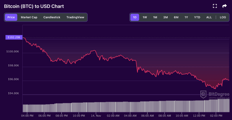 Bitcoin price chart from BitDegree, 11-14