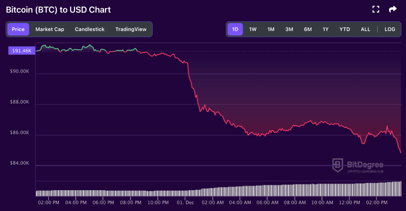 Bitcoin price chart from BitDegree, 12-01 Bitcoin price chart from BitDegree, 12-01