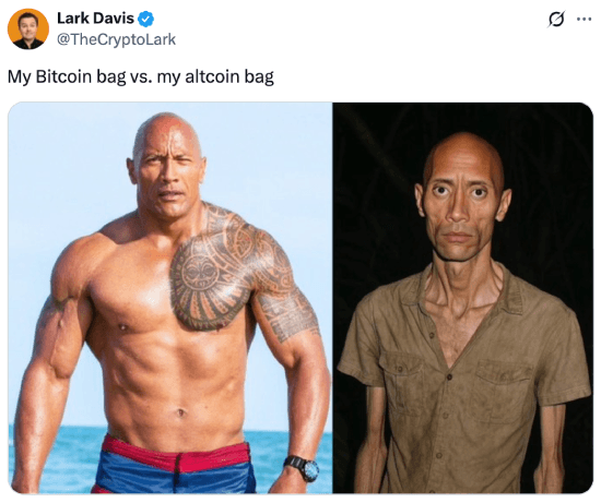 Bitcoin vs. altcoin bags