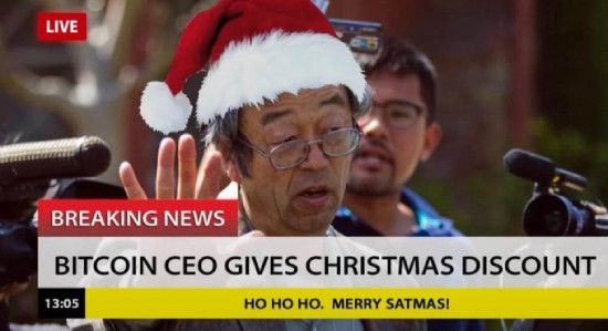 Bitcoin CEO gives Christmas discount