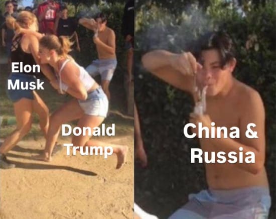 China and Russia while Trump and Musk are fighting