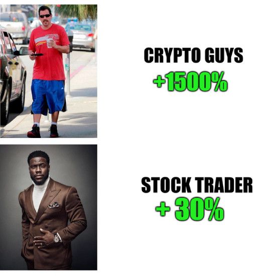 Crypto guys vs. stock trader