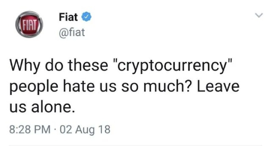 Crypto hates fiat