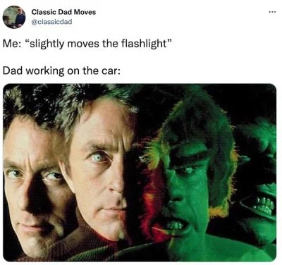 Dad flashlight meme