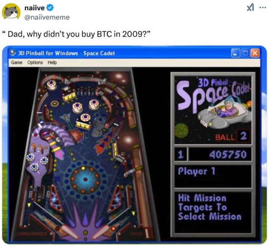 Did not buy Bitcoin in 2009 because of 3D Pinball