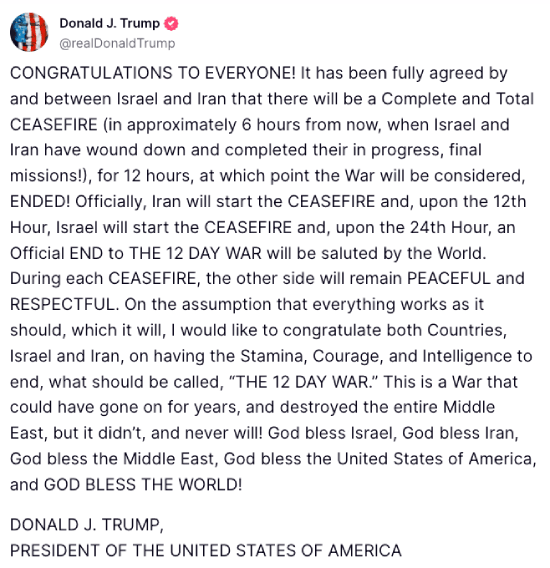 Donald Trump post 06-25