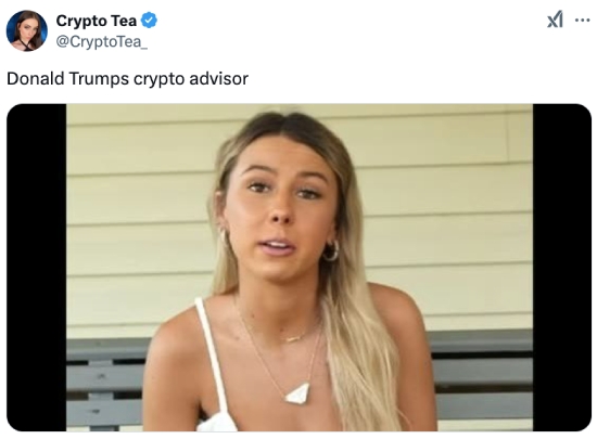 Donald Trump crypto advisor must be Hawk Tuah girl