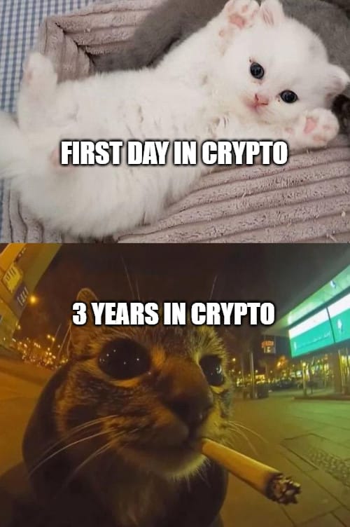 First day vs. 3 years in crypto