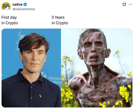 First day vs. 3 years in crypto