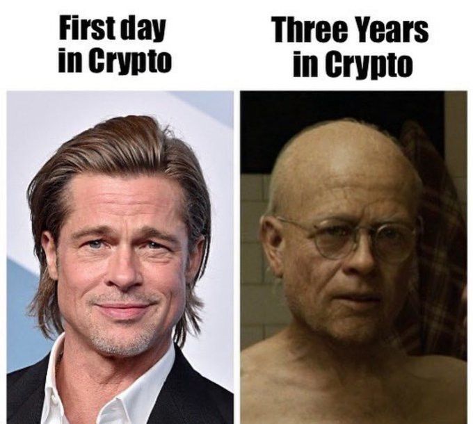 First day vs. Three years in crypto