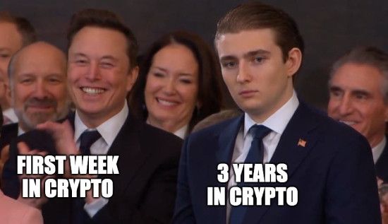 First week vs. Three years in crypto