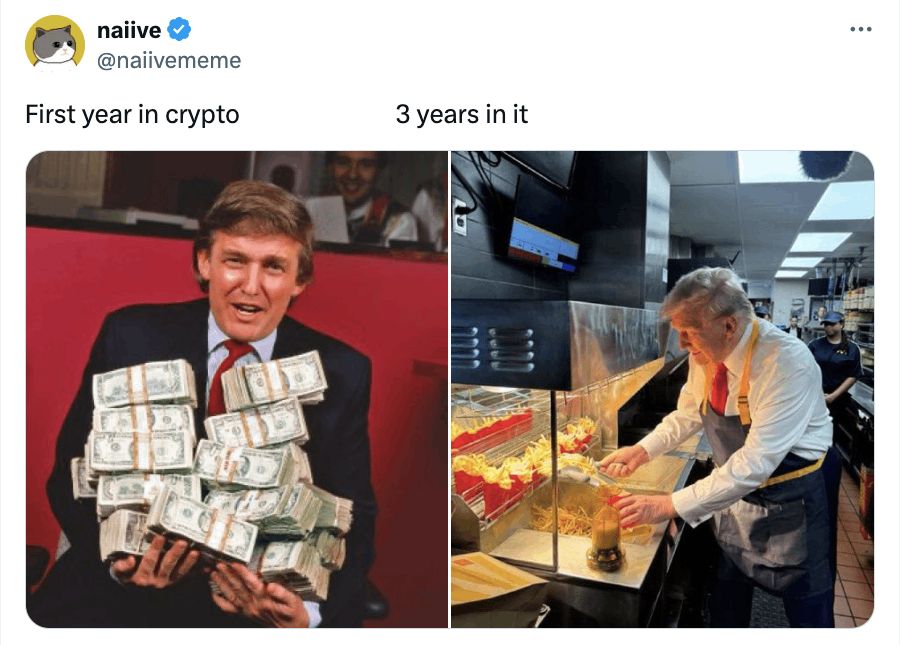 First year in crypto vs. Three years in it