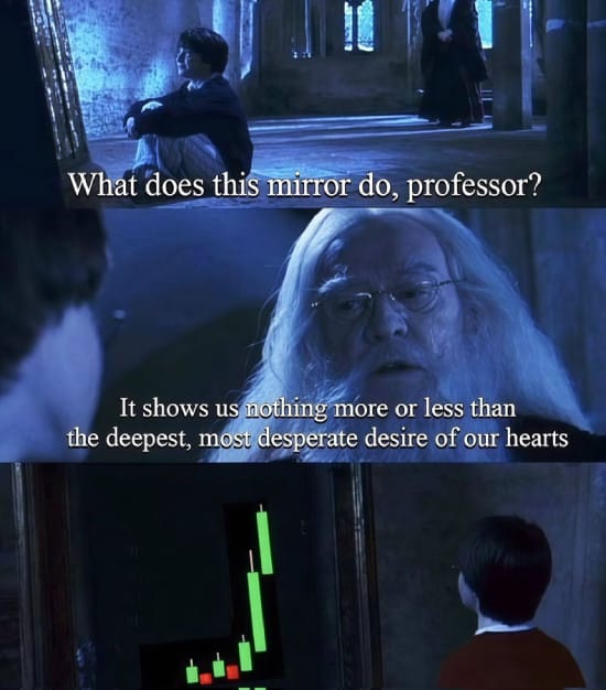 Harry Potter meme about desiring green candles
