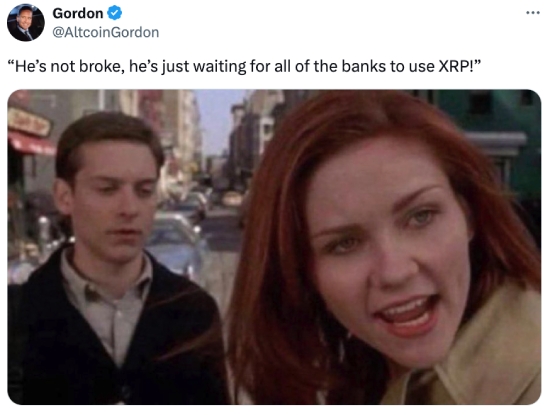 He's waiting for banks to use XRP