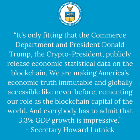 Howard Lutnick's comment on moving economic data onchain