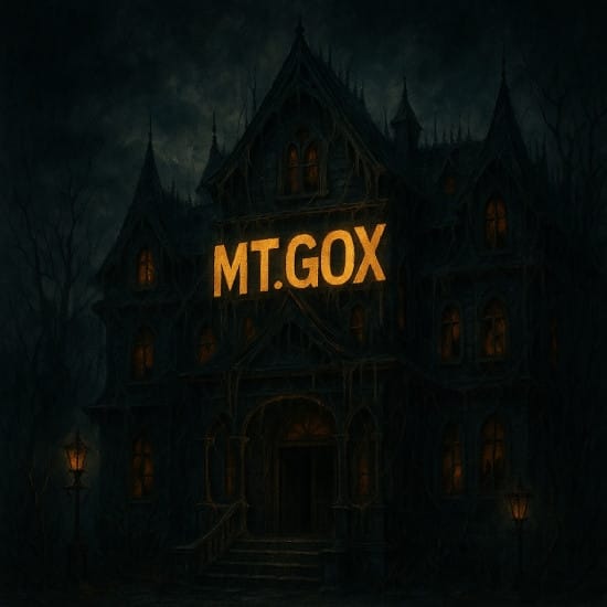 Image of Mt. Gox written on a house of horrors