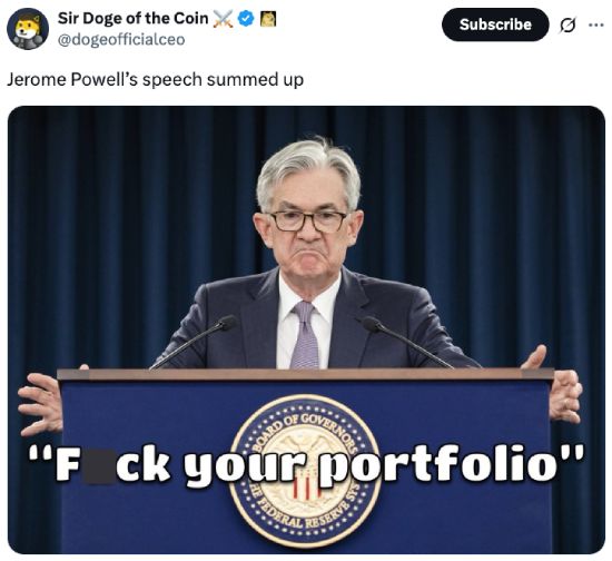 Jerome Powell's speech hurting portfolio