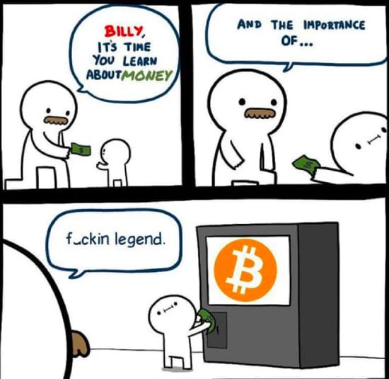 Kid buying Bitcoin