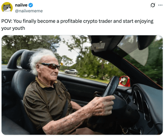 Meme about becoming a profitable trader when you're an elder