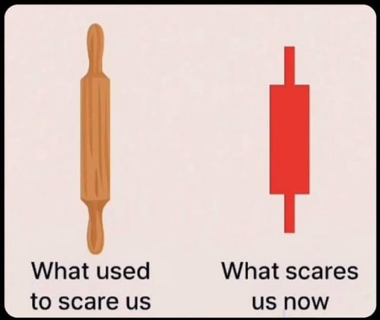 Meme about being scared of red candles