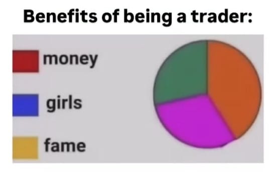 Meme about the benefits of being a trader