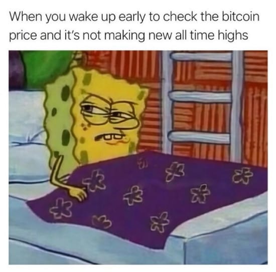 Meme about Bitcoin not making all-time highs