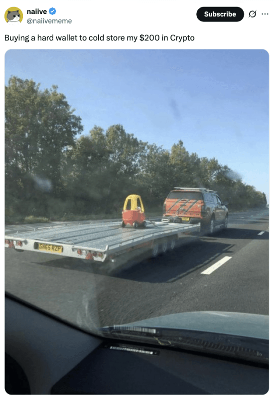 Meme about buying a hard wallet for $200 Meme about buying a hard wallet for $200