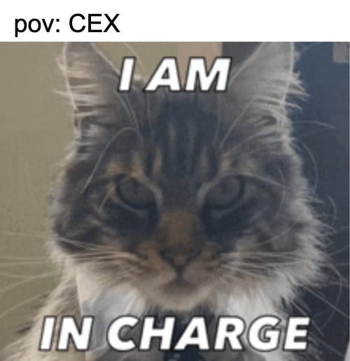 Meme about CEXs being in charge