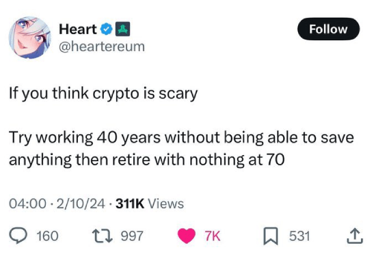 Meme about crypto being scary